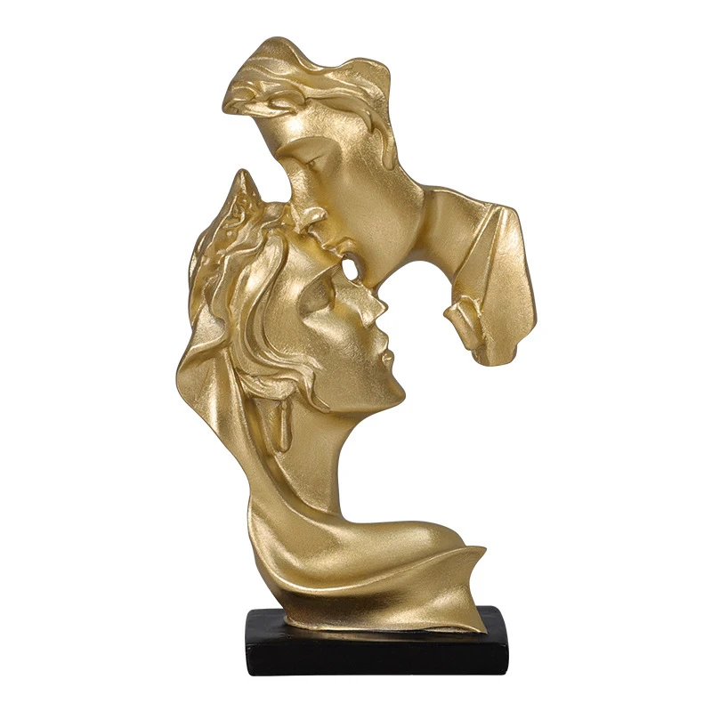 

Миниатюрная Статуэтка из смолы для влюбленных, статуэтка с Целующимися искусственными элементами, скульптура, украшение для дома, настольное украшение для винного шкафа