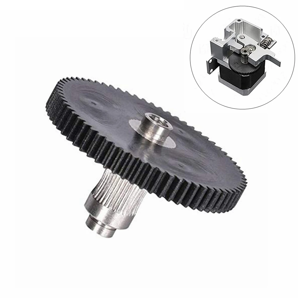 Plastic and Stainless Steel E3D Extruder Gear 66 Tooth Modulus 0.5 Stainless Steel Gear for Titan 3D Printer Accessories extruder feeder big gear 66 tooth stainless steel gear replacement