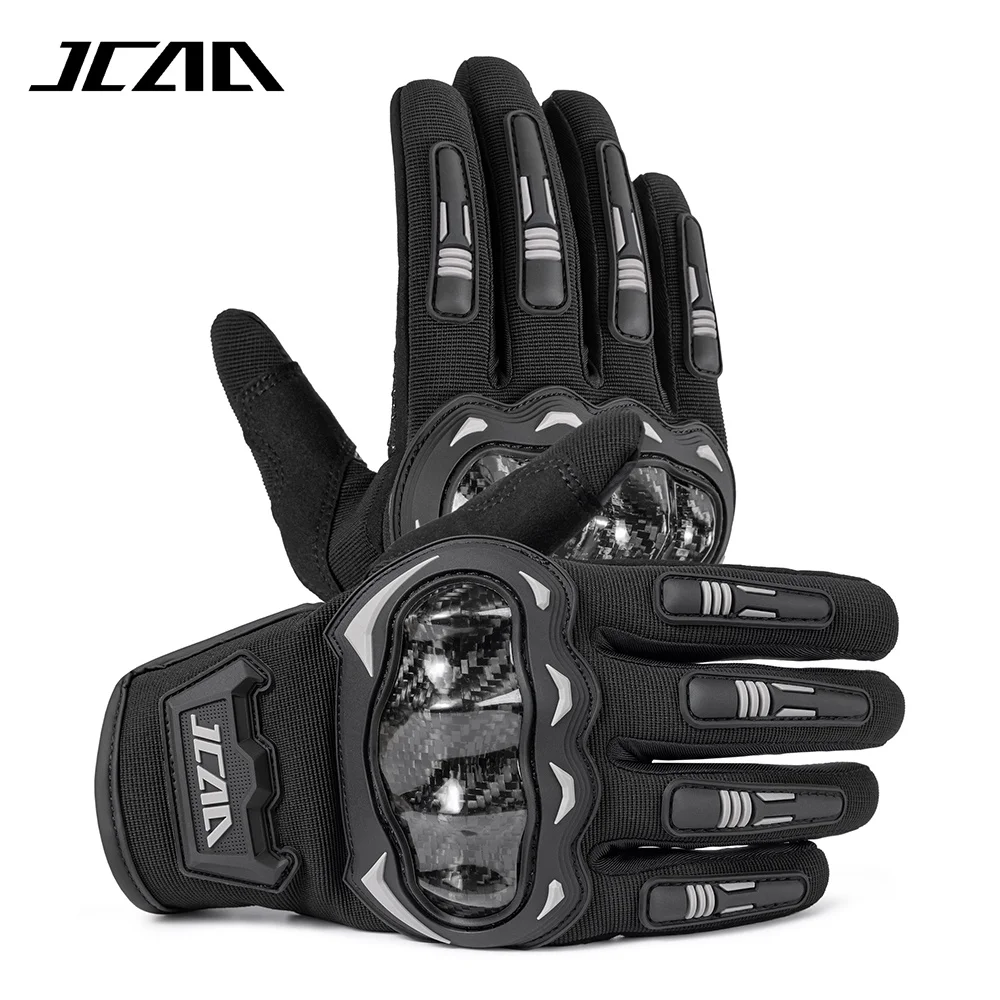 Men's Summer Touch Screen Motorcycle Gloves with Carbon Fiber Protection