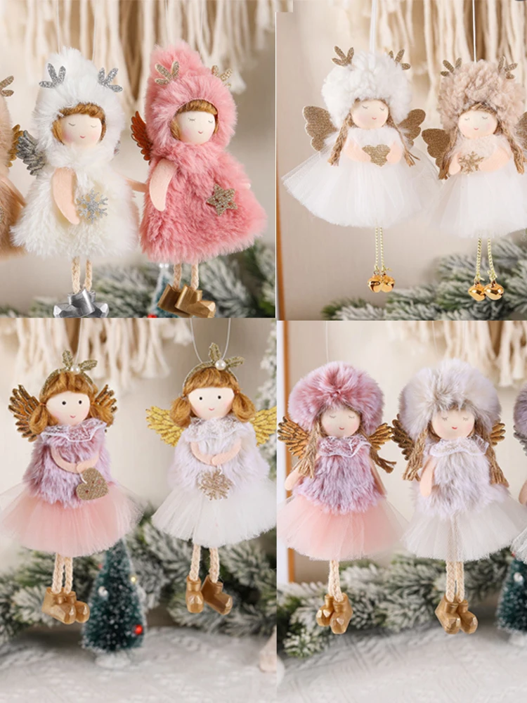Navidad Christmas Cute Girl Doll Set for Home New Year Gift Xmas Tree Pendant
