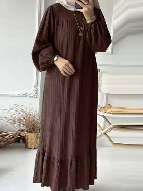 Robe Maxi à Manches sulfpour Femme, Caftan Éducatif, Abaya à la Mode, Eid Mulism, Turquie