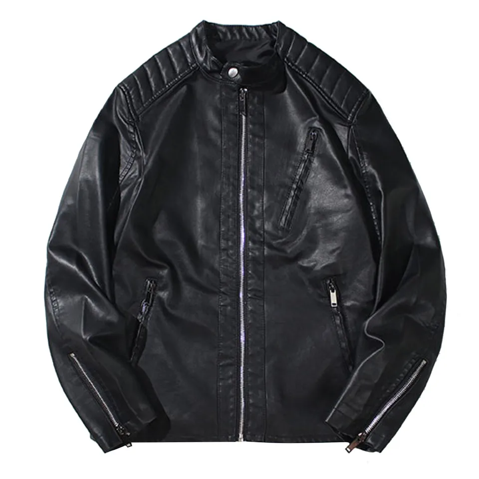 Stylish Casual Motorcycle Leather Jacket for Men