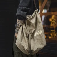 Maden New Vintage Large-capacity Tie-dye Canvas Bags Hand-held Shoulder Bags Crossbody Bucket Bag for Unisex Versatile Bag