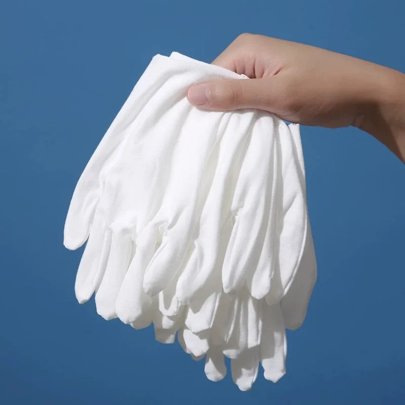 Cleaning Gloves White Soft Cotton Work Gloves Dry Hands Sweat Absorption Household Merchandises Cleaning High Stretch Home Garden Mittens