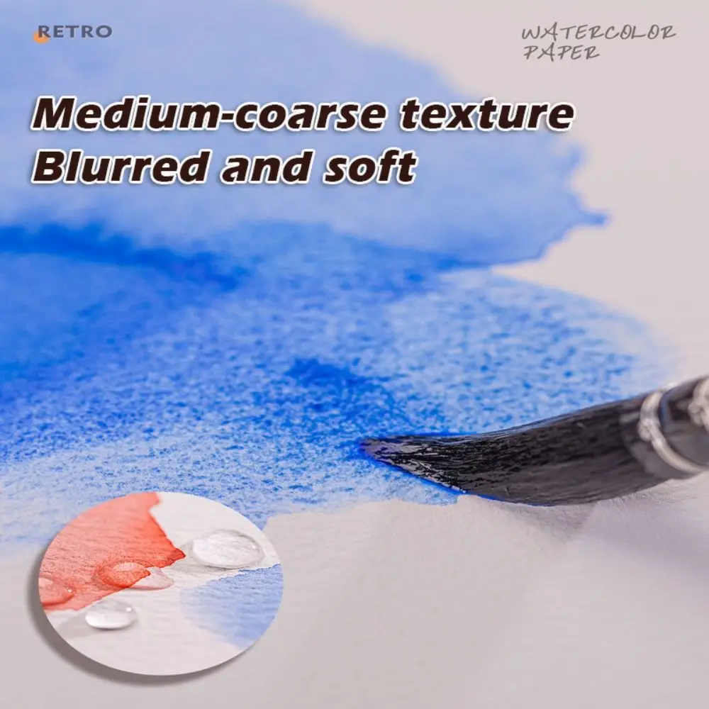 10pcs 간단한 면화 수채화 용지 손으로 찢은 가장자리 A4/A5/A6 드로잉 용지 중간 질감의 그림 용지 그림 색칠