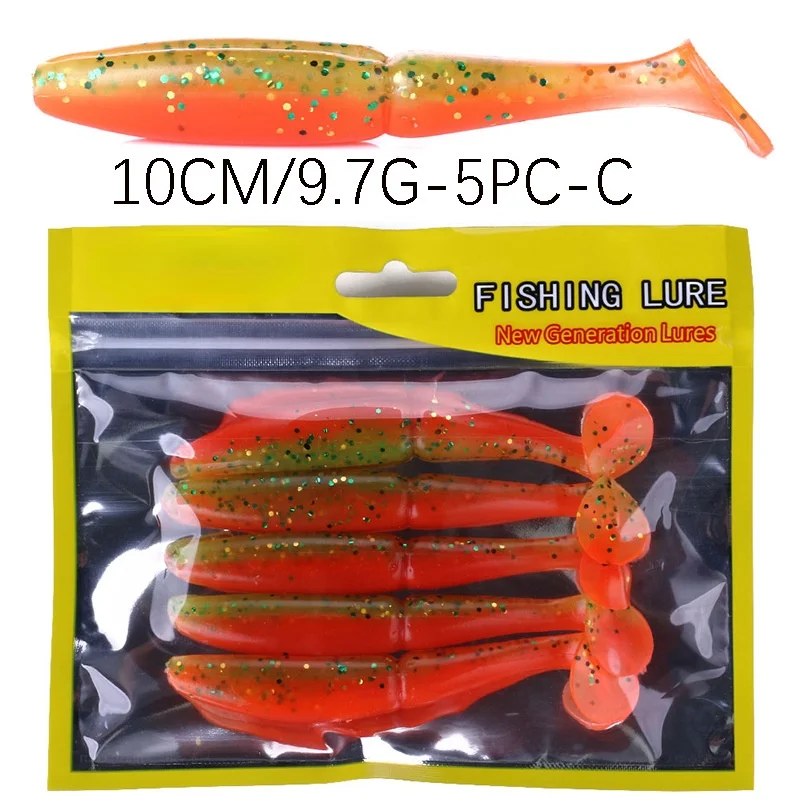 10X Bass Pike Silicone Fishing Worm Soft Lure Scented 5.4" Scented Brown SWTLA 