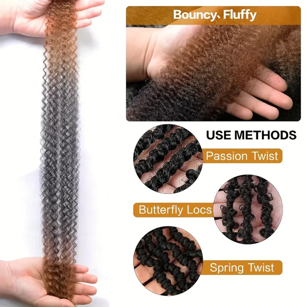 16/24inch Synthetic Pre-Separated Springy Afro Twist Hair 1B/30/27 Marley Hair Pre-Fluffy Natural Marley Crochet Hair for Women