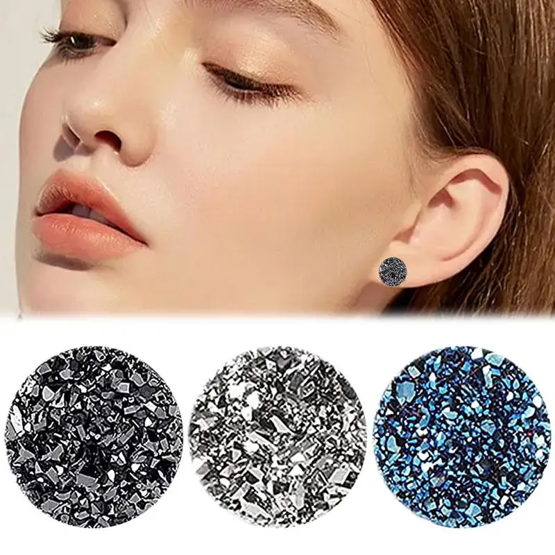 Non Piercing Acupressure Earrings Amo'Thea Mag Studs Crystal
