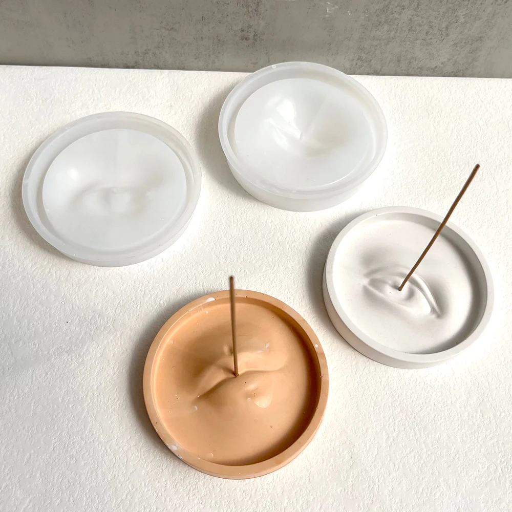Creative Lips Incense Tray Silicone Mold DIY Eyes Incense Stick Holder Base Making Epoxy Resin Plaster Craft Molds Home Decor