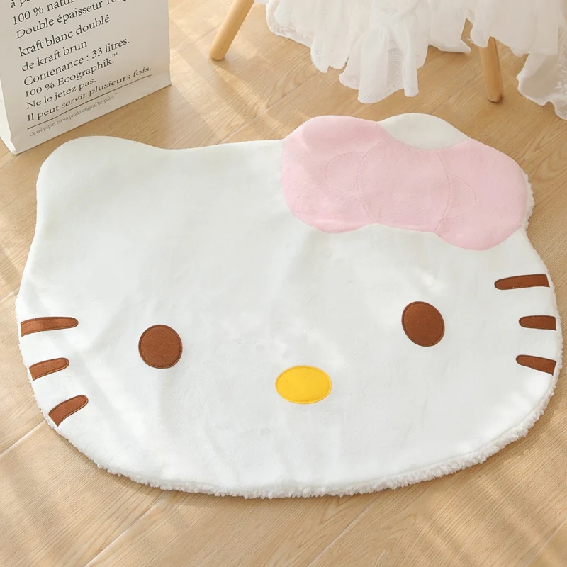 

Милый мультяшный ковер Hello Kitty 80x68 см, домашние мягкие Меховые коврики для детей, девочек, спальни, гостиной, напольный коврик, декоративный коврик