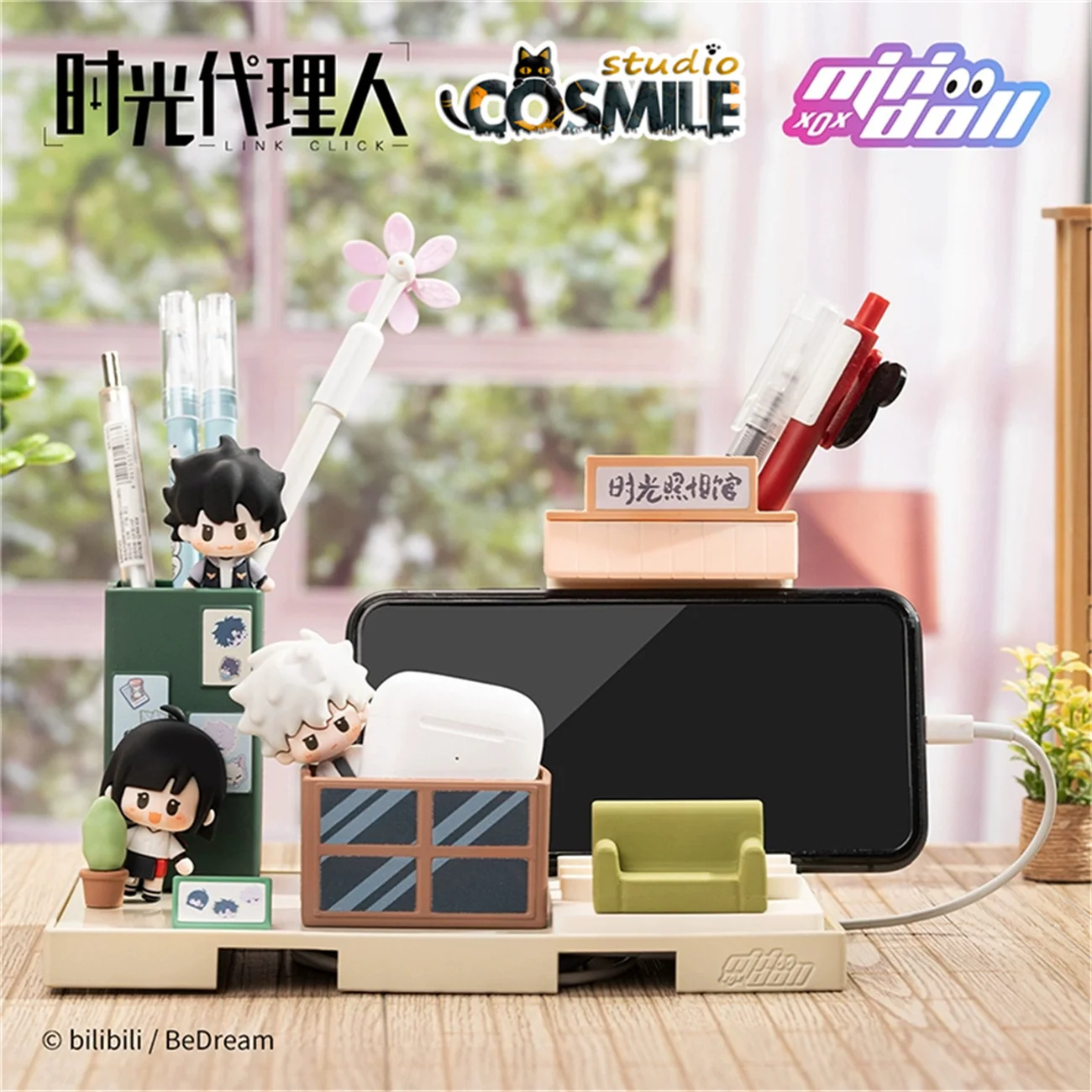 

Official Anime Link Click Shiguang Daili Ren Cheng Xiaoshi Lu Guang Qiao Ling Mini Space Phone Holder Desktop Figure Toy Nov