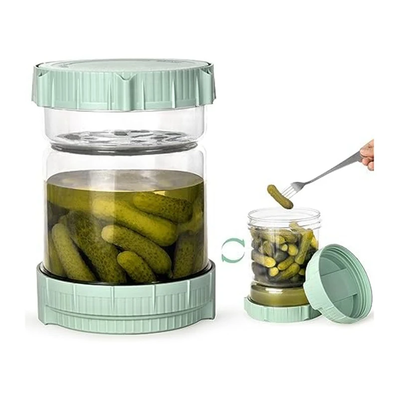 

1 PCS Pickle Jar With Strainer Flip 50 Oz Pickle Container With Strainer Pickle And Olive Hourglass Jar With Leak Proof