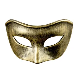 Classic Vintage Venetian Men's Masquerade Mask for Costume Parties and Carnival Celebrations (Golden)