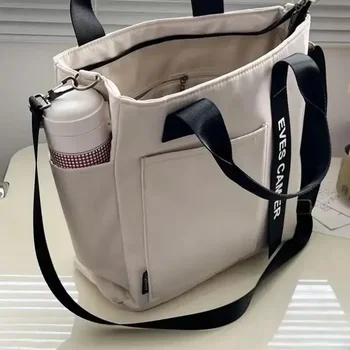 2024 New Casual Tote Large Capacity Shoulder Bag Nylon Waterproof Canvas Handbag Simple Fashion Messenger Bags for Schoolgirl 1