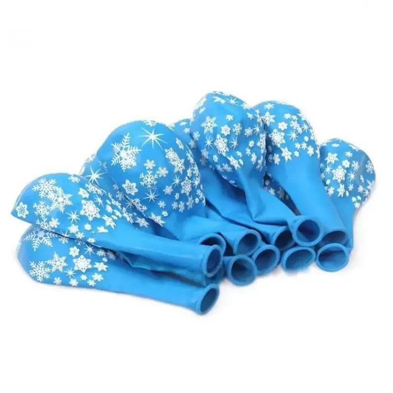 

10pcs Blue Snowflake Latex Balloon Set Kid Happy Winter Snowflake Theme Birthday Party Decor Merry Christmas Ballon Noel Navidad