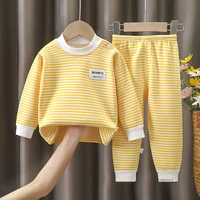 Children's Clothing Autumn  Winter Warm Clothes Girls' Long Sleeved Top with Plush Bottom Baby Boys' Top and Pants Set 2
