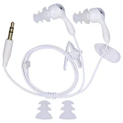 Waterproof In - Ear Bone Conduction Headphones with Replaceable Earplugs (Black/White) for Aquatic and Active Lifestyles (WHITE)