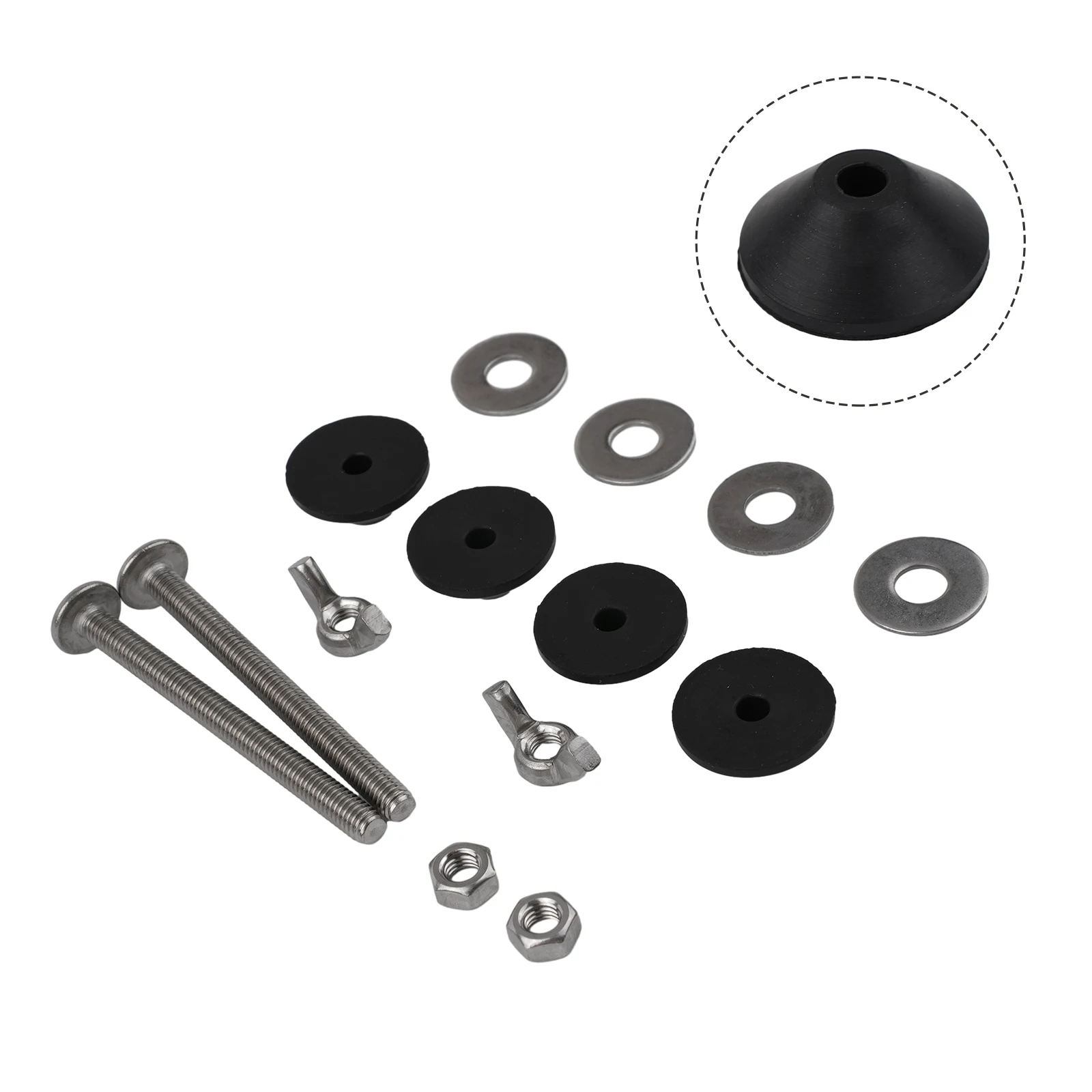 Water Tank Screws Tank Bolt Toilet Bolts WC Cistern Close Coupling Fixing Fitting Pan Rubber Sealing Kit Silver 3