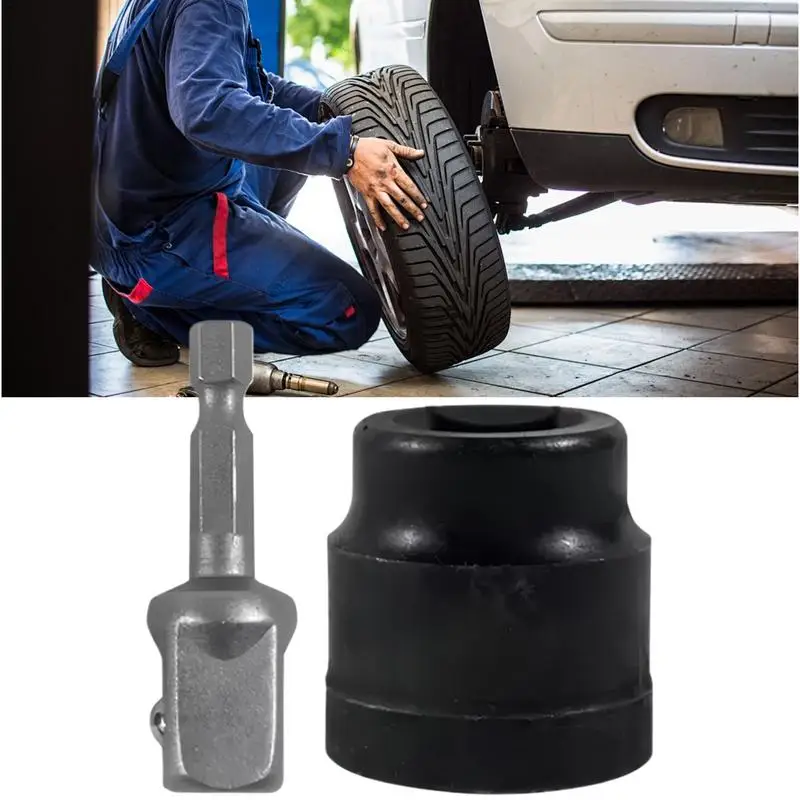 Jack Socket Adapter Electric Drill Adapter Jack Socket Vehicle Maintenance Lifting Tool Labour-Saving Gear for Road Trip