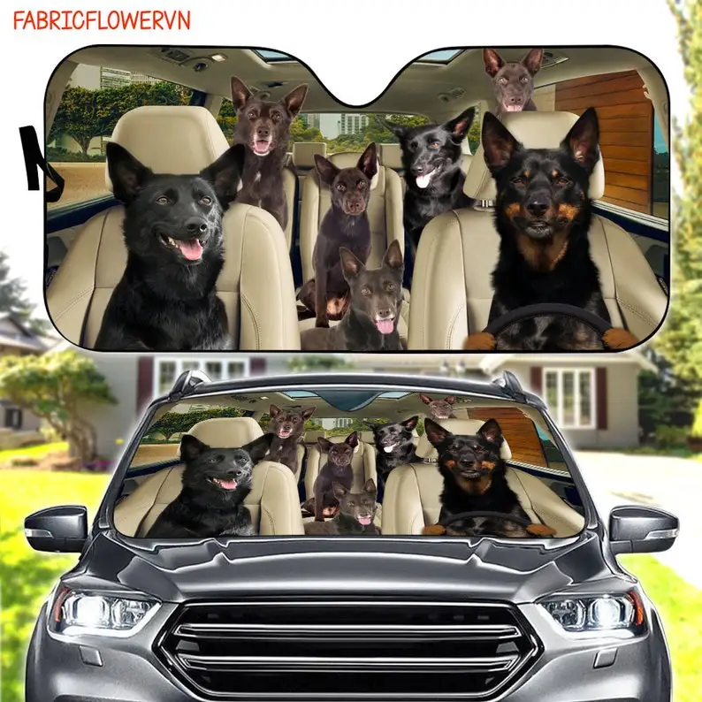 

Australian Kelpie Car Sunshade, Kelpie Car Decoration, Dog Windshield, Dog Lovers Gift, Dog Car Sunshade, Gift For Mom, Gift For