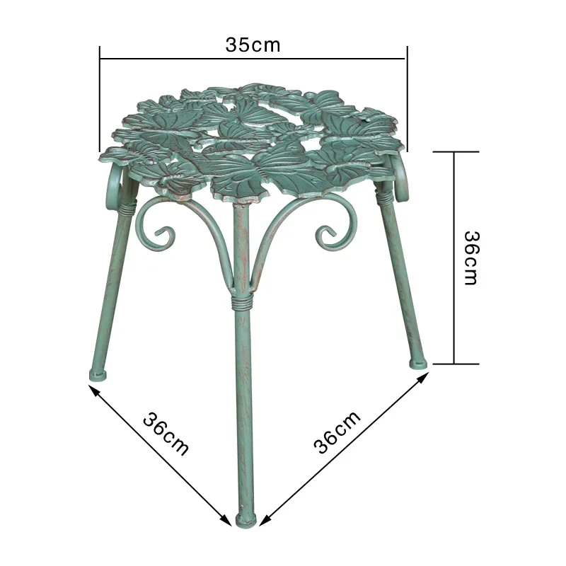 Decorative Plant Stand Living Room Retro Floor Plant Bench Aged Flower Stand Butterfly Ornament Shelf Interior Greenery Display