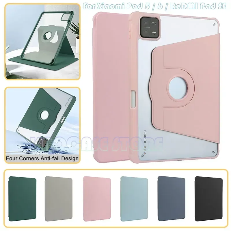 Per Xiaomi Pad 5 Xiaomi Pad 6 Redmi Pad Se 11 Pollici Redmi Pad 10.61 Pollici 360 ° Girevole In Piedi Custodia Posteriore In Acrilico