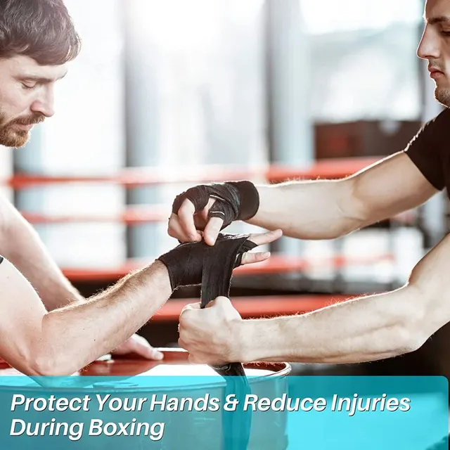 2 Rolls 2.5M Cotton Boxing Bandage Sports Strap Sanda Gauntlets MMA Hand Gloves Wraps Belt Wraps Bandage For Competition 3