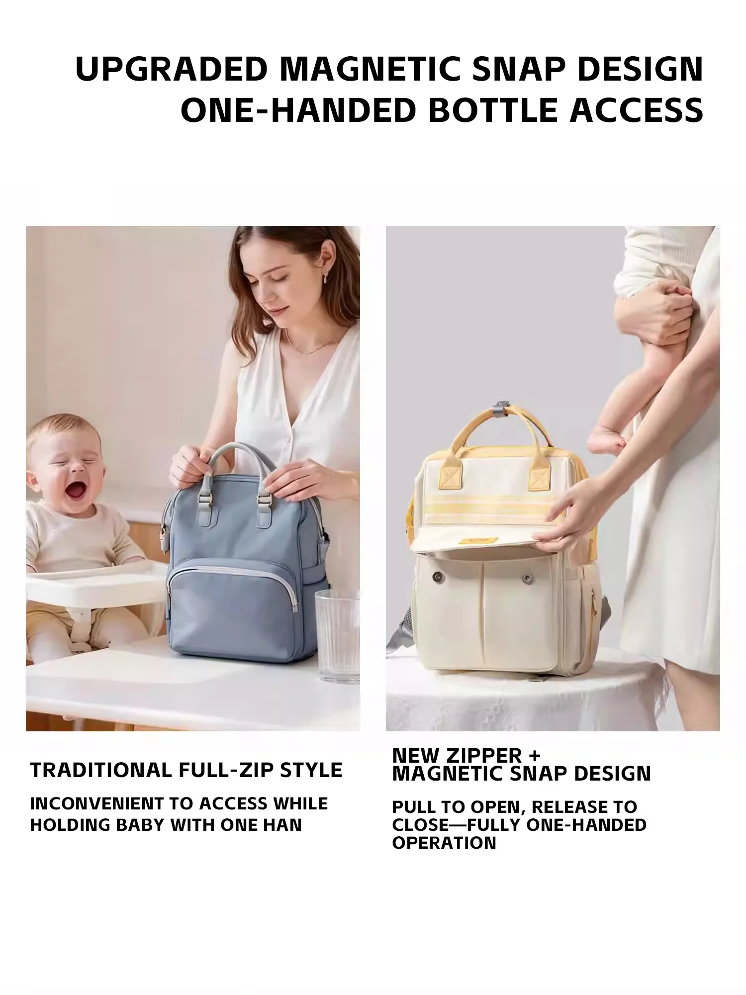 AIBEDILA Borse per pannolini per bambini Borsa per mamma impermeabile di grande capacità Zaino da viaggio leggero multifunzionale di alta qualità - immagine 4