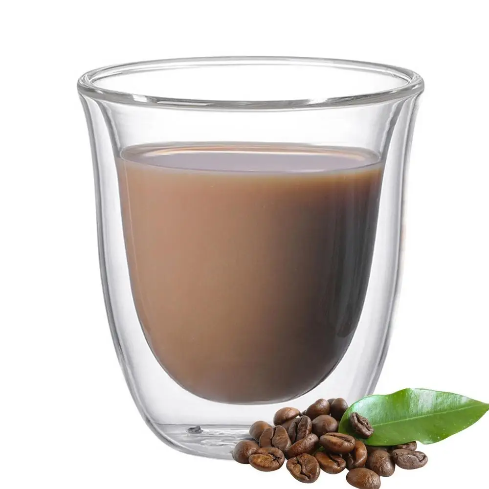 Double Wall Tea Cups Durable Borosilicate Clear Glass Coffee Cups Heat Insulating Glass For Cappuccino Latte Drink Glasses 400Ml