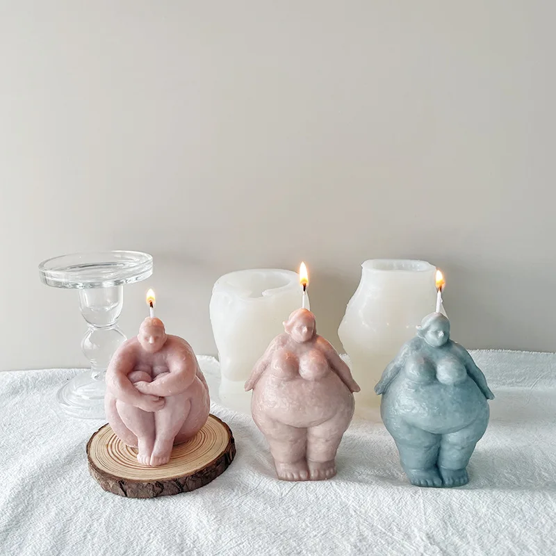 2 New Abstract Body Art Silicone Candle Mold for DIY Aromatherapy Plaster Ornaments Handicrafts Mould Hand Gift Making | Дом и сад