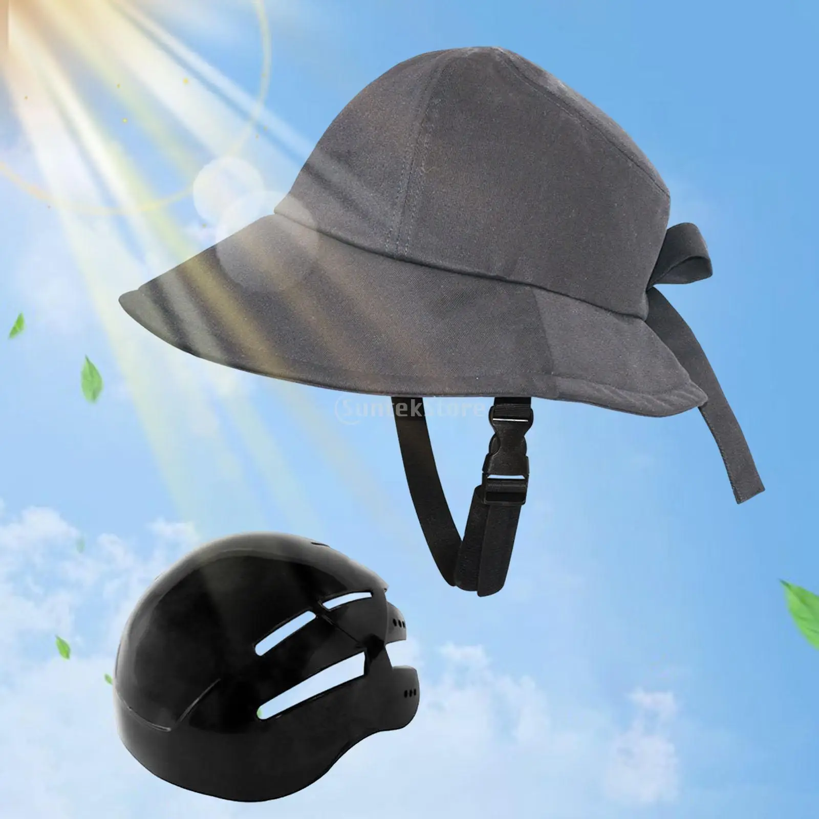 Sun Hat Style Bicycle Helmet For Adults - Hat-Shaped, Wide Brim, Adjustable 58-60cm, CE Certified Safety