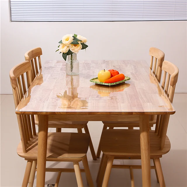 Nappe Transparente en PVC Épaisse Résistante à la Chaleur, Imperméable et Résistante à l'Huile, 1 Pièce 4