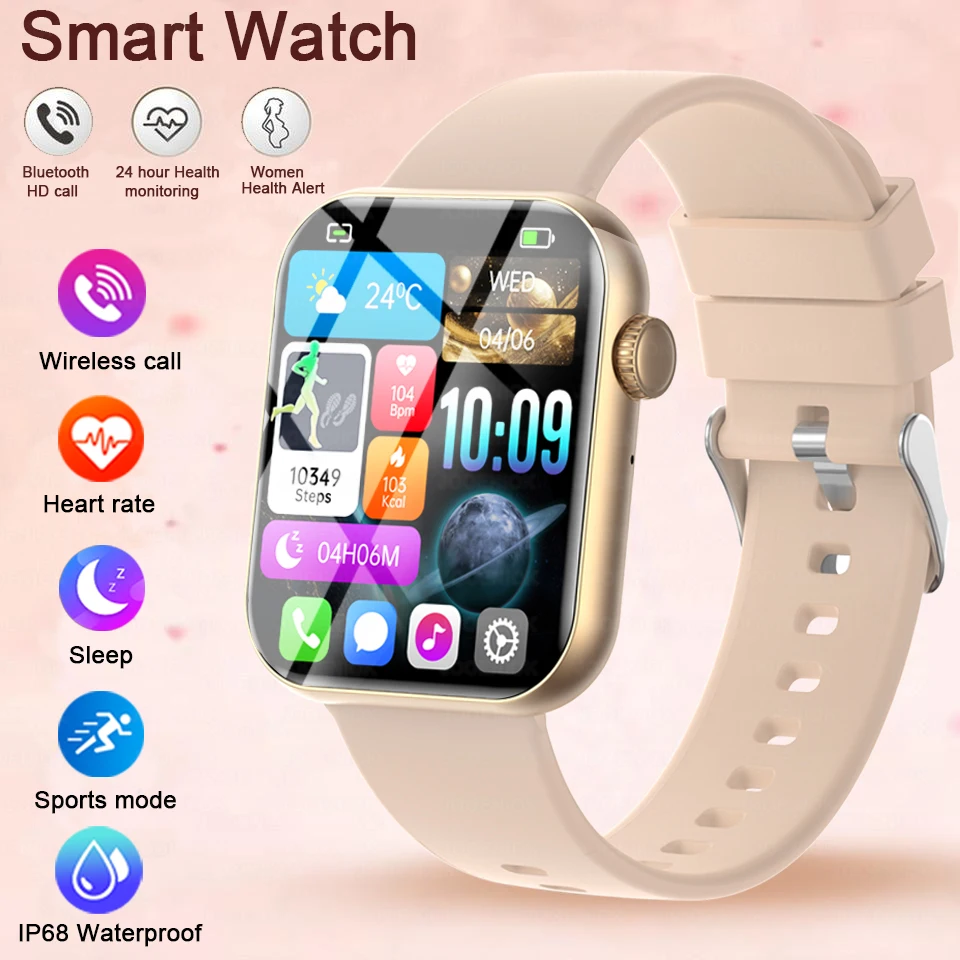 2026 New Popular Smartwatch Full Touch Screen Bluetooth Call Heart Rate IP68 Waterproof Watches Sports Bracelet SmartWatch Women 1