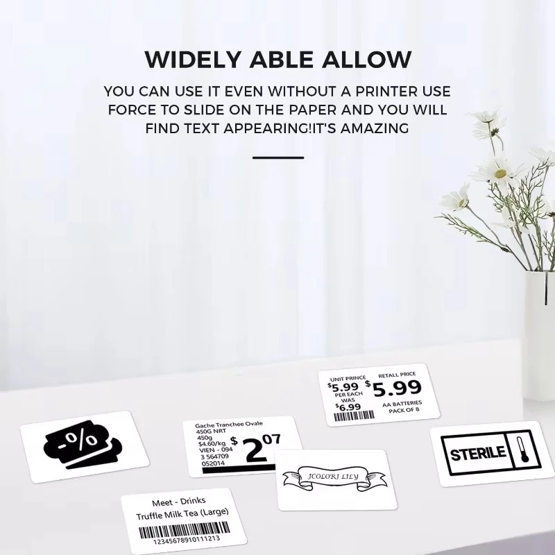 Thermal Label Sticker Compatible With Phomemo M110/M221/M220/M120/M200 Label Printer Multisize 30/40/50/80mm Black on White thermal paper printer sticker paper printing label sticker thermal printer paper