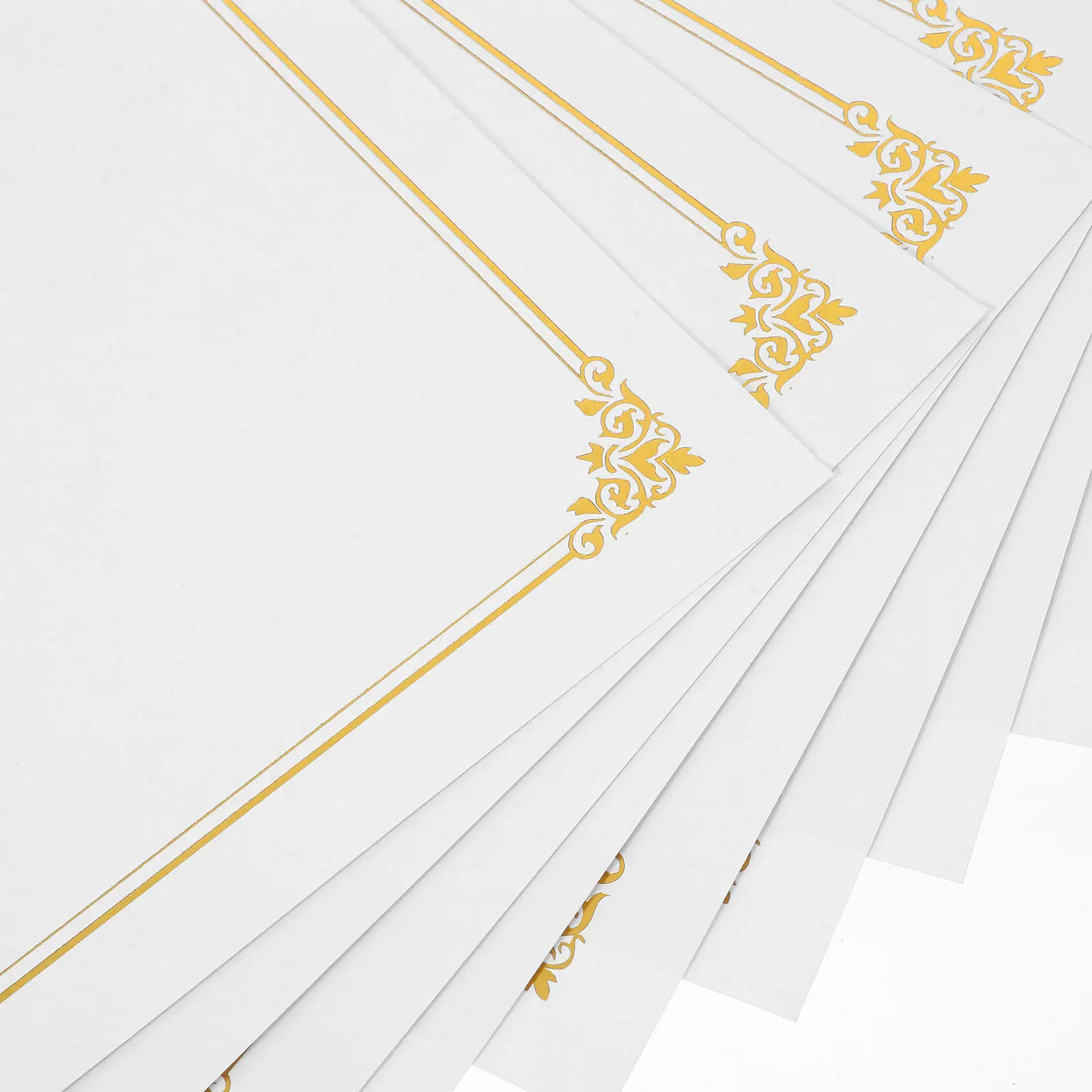 10Pcs 인증서 용지 A4 졸업 수료증용 빈 졸업장 용지 인쇄 가능 쓰기 가능 인증서 용지