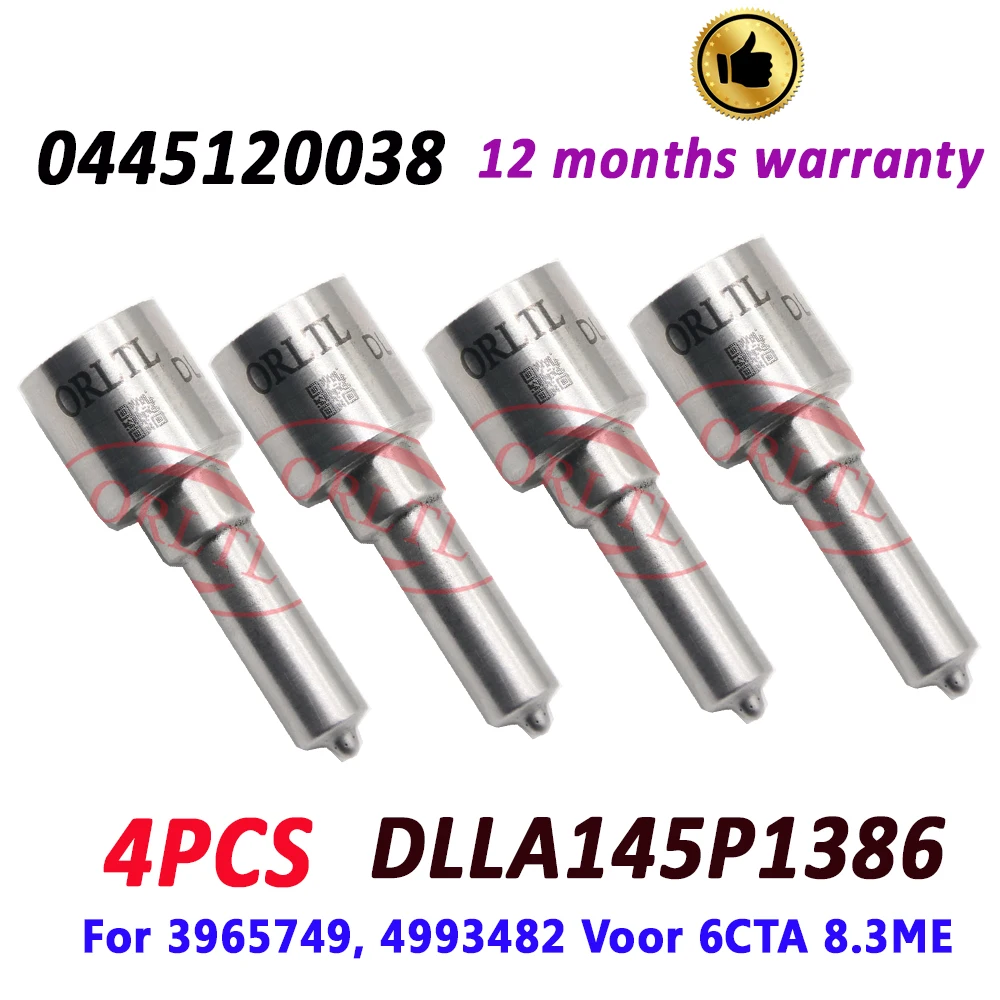 4Pcs Muslimah Distributore Di Carburante Ugello Automatico 0433171861 Ugelli Iniettore Diesel Dlla 145 P 1386 Per Bosch 0445120038 Cummins