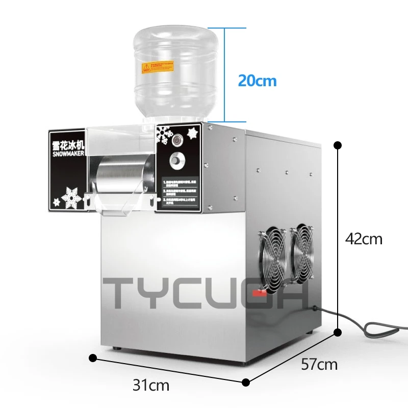 120KG/24H Ice Maker Snow Shaver Machine 750W Snowflake Ice Shaving Device Commercial Korea Bingsu Snowflake Machine Air Cooling 4