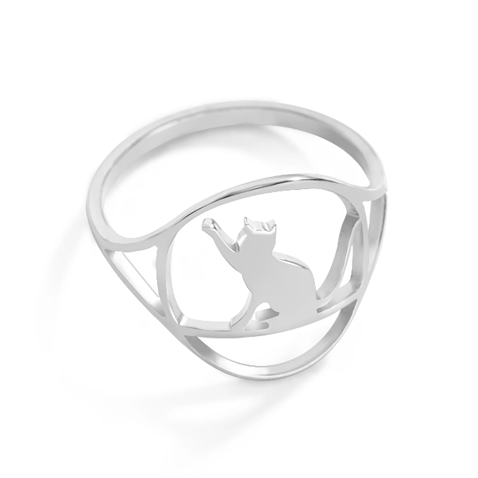 Kkjoy Mode niedlich Edelstahl Gold Farbe Hund Fingerringe Katzen ring für Frauen minimalist ischen Accessoires Schmuck Geschenk Großhandel – Detail 19