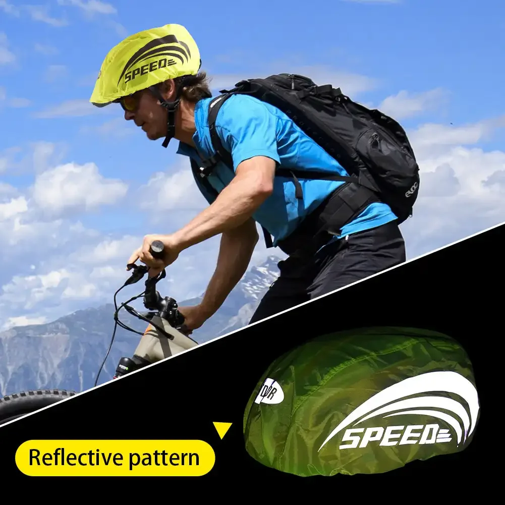 Bicycle Helmet Waterproof Cover with Reflective Strip Cycling Helmet Rain Cover Outdoor MTB Road Oxford Cloth Protection Cover 4