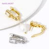 Fashion 18K Gold Plated Inlaid Zircon Shvenzy Earring Fixtures,Brass Earring Hooks Fasteners For DIY Jewelry Making Accessories 4