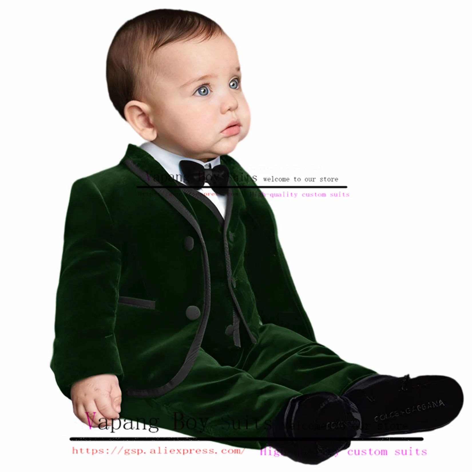 Traje de terciopelo de 3 piezas para niños, chaqueta cálida, pantalones, chaleco, moda informal de boda de esmoquin, Blazer personalizado, ropa de invierno