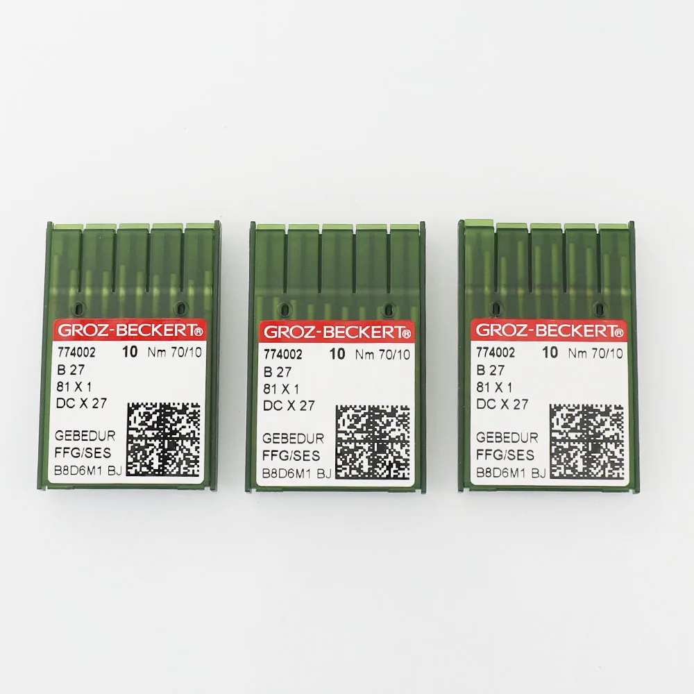100 PCS 오버록 재봉틀 바늘 GROZ-BECKERT DCX27 (B27) 81X1 DCX1 GEBEDUR 내열 티타늄 바늘