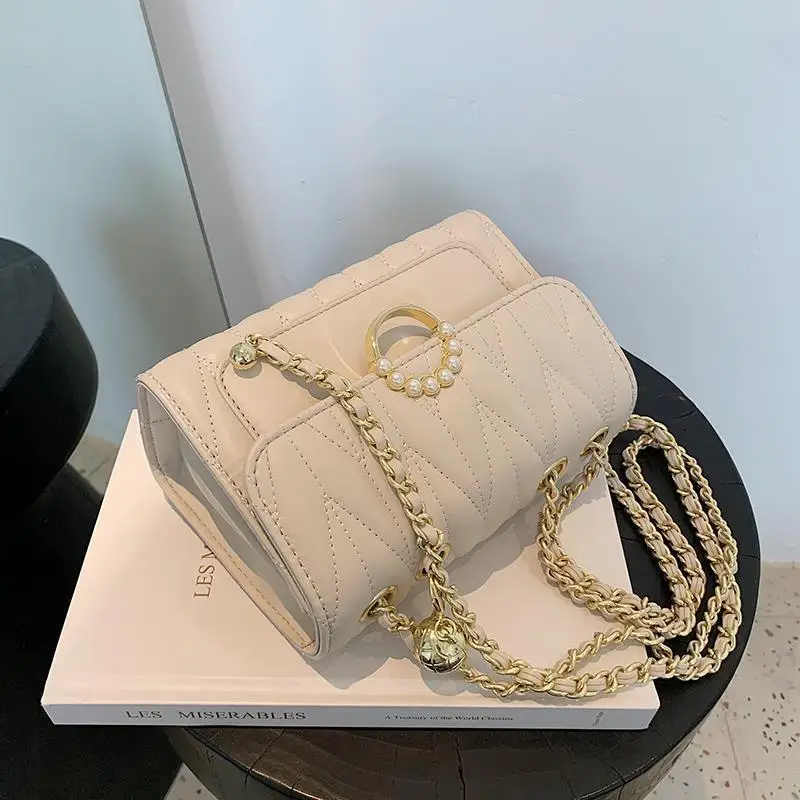 

Women's PU Leather Shoulder Bag Fashion Commuter Trend Chain Bag Senior Celebrity Versatile Crossbody Bag Mobile Phone Bag