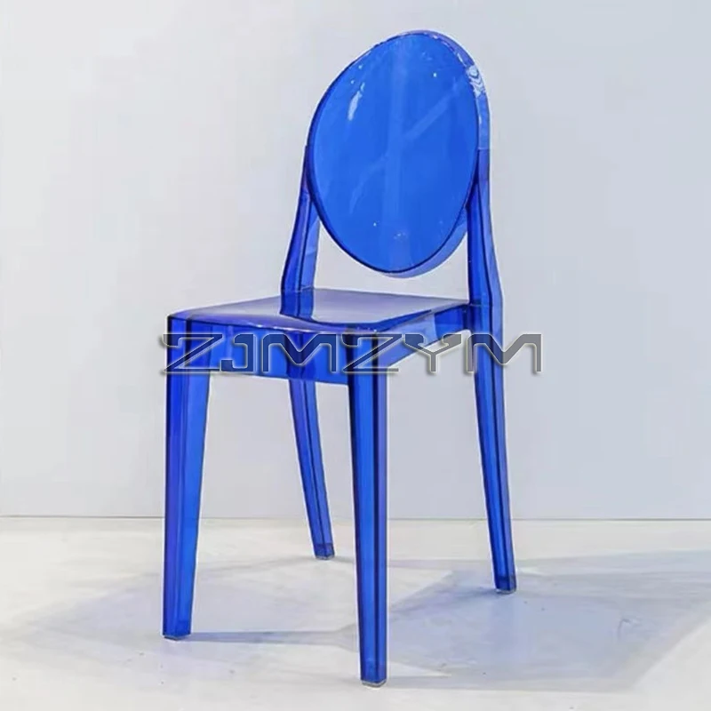 Leisure Chair Transparent Dining Acrylic Chair Multicolor Plastic Cosmetic Furniture Backrest