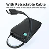 With Retractable Cable Power Bank 10000mAh For Smart Phone Power Bank PD 20W Fast Charging Portable External Battery Charger 4