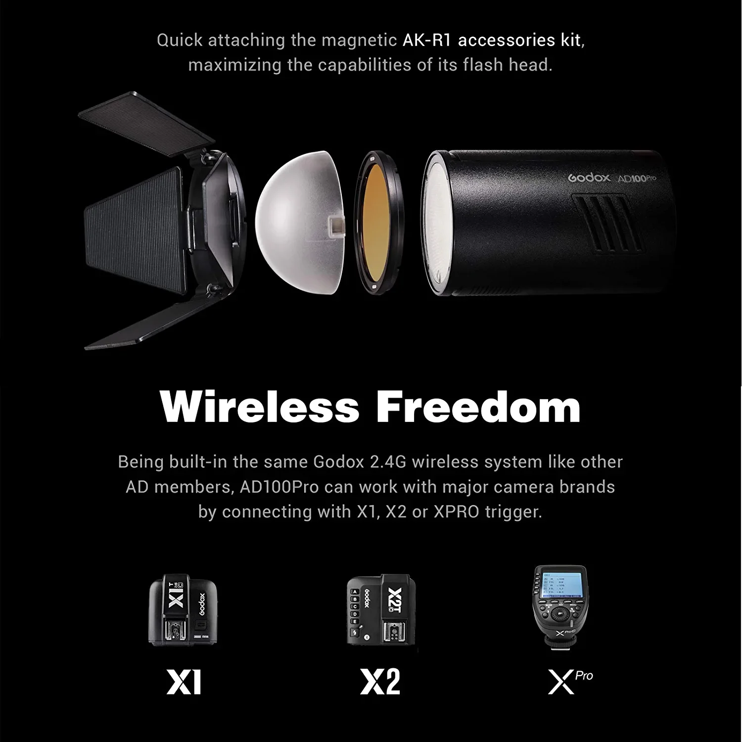 Godox AD100 Pro AD100Pro ワイヤレスポケットフラッシュ 2.4G TTL HSS