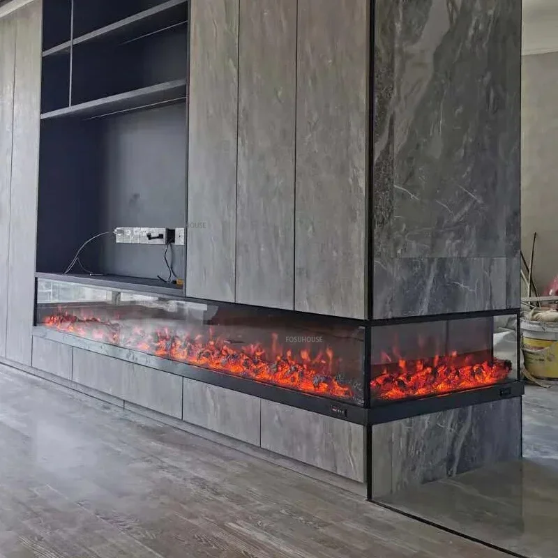 European Electric Fireplace Living Room Decoration Home Entrance Corner Fireplaces Tv Stand Background Wall Simulation Fireplace