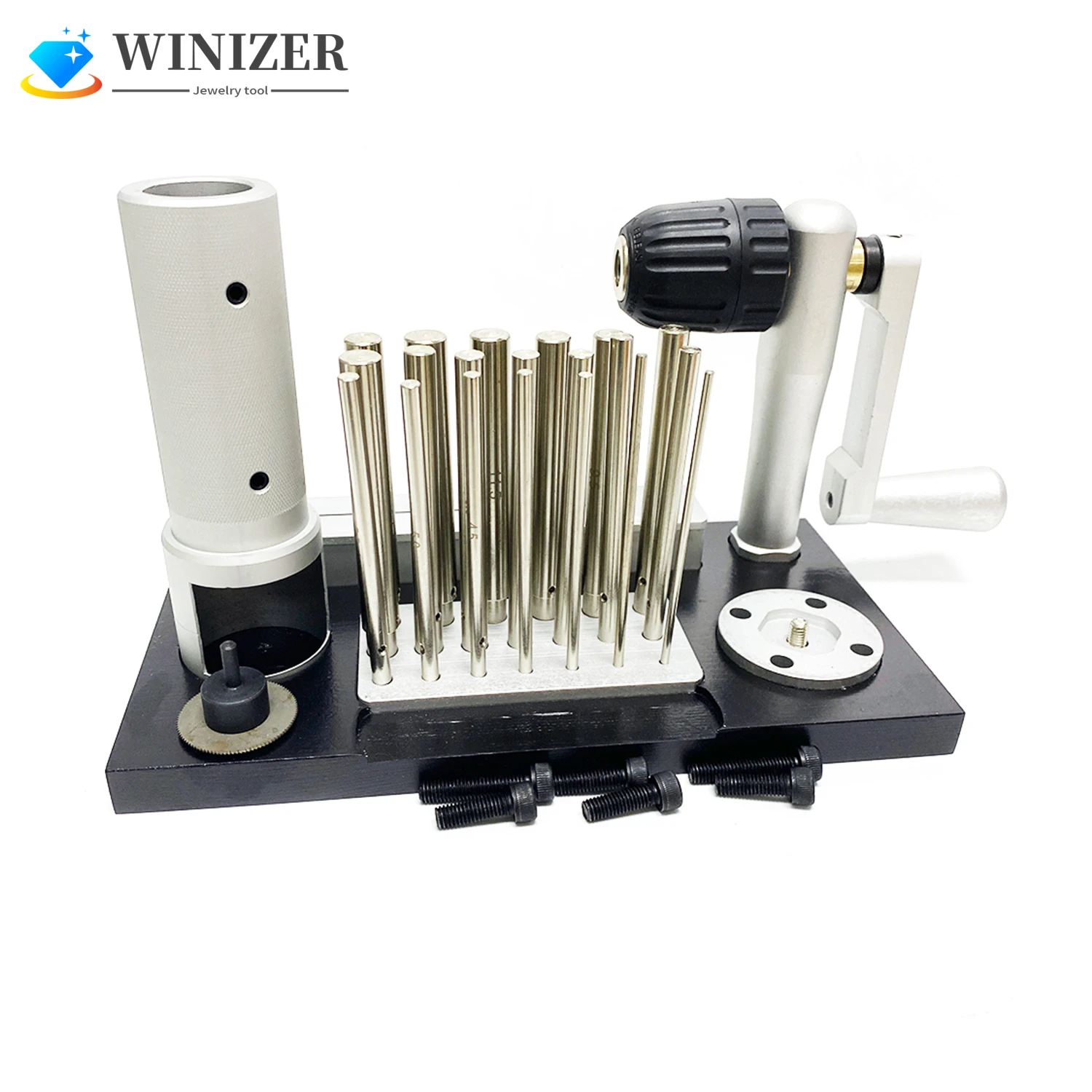 

Manual Ring Jumper Wire Coil Winding Maker Tool Jump Ring Maker Machine With Groove And Jumper Cutting Blade And 20 Mandrels