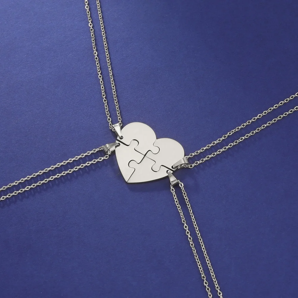 INBLUE Personalized Heart Photo Necklace - Engrave Picture & Text On Stainless Steel Pendant, Custom Gift For Couples, Women, Men