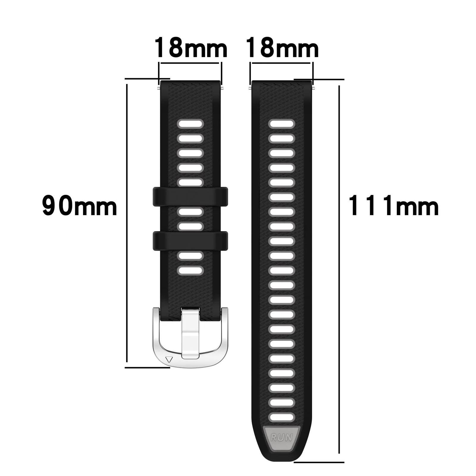 Versatile 18mm Silicone Watch Band in Vibrant Colors